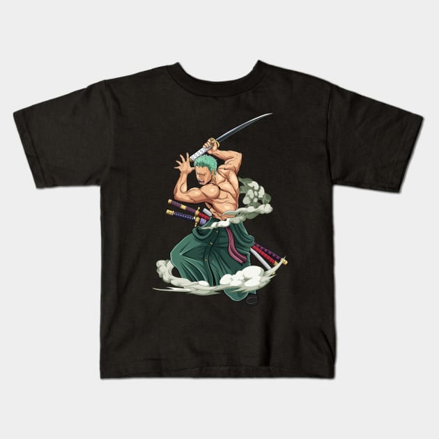 Zoro one piece anime Kids T-Shirt by mounier